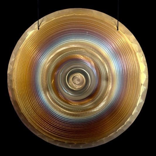 24" / 60 cm Nickel Silver Gong Blue Spiral - Grotta Sonora