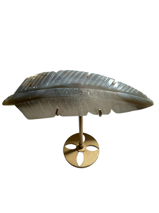 Agate Feather with Stand