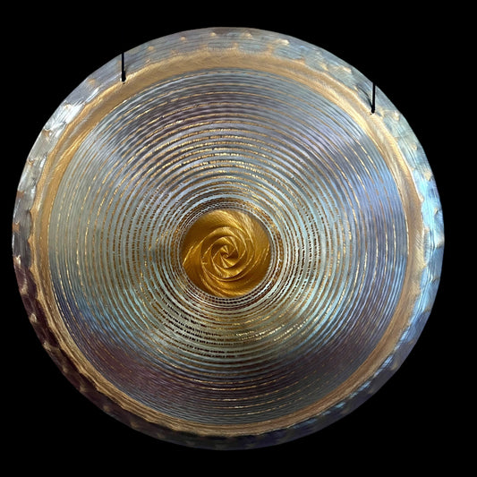 24" / 60 cm Nickel Silver Gong Blue Spiral - Grotta Sonora