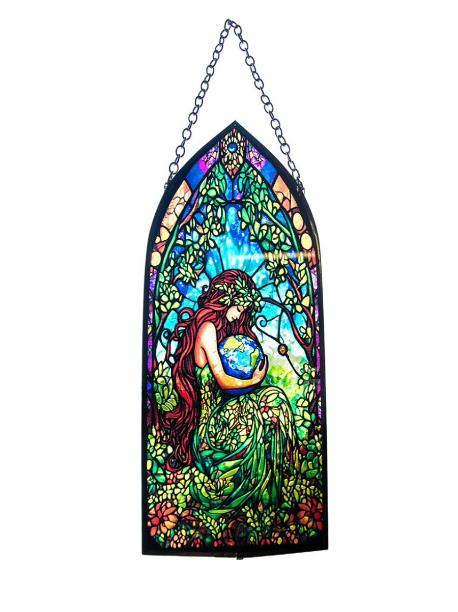 8" Earth Goddess Cathedral Sun Catcher