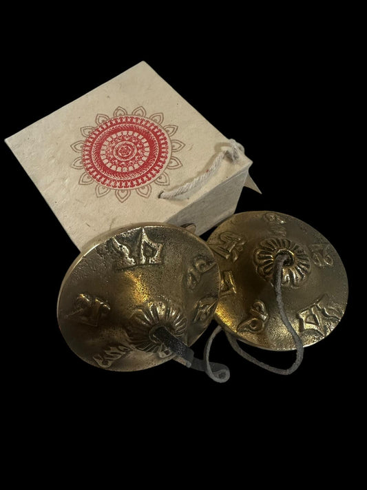 Tibetan Tingsha 1.5" in Gift Box - White