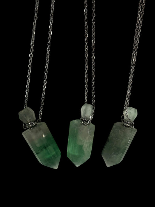 Gemstone Perfume Necklace - Fluorite