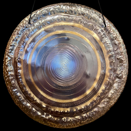 30" / 76 cm Nickel Silver Gong Blue Spiral - Grotta Sonora