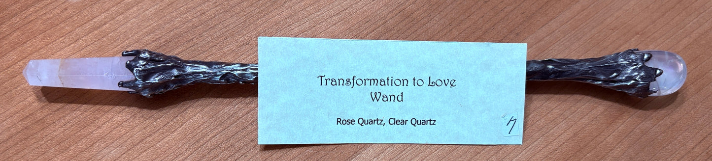 Transformation to Love Wand - Rose Quartz & Clear Aura Quartz (7): Available
