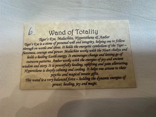Wand of Totality - Tiger's Eye, Malachite, Hypersthene and Amber #6