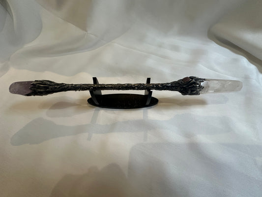 Wand of Archangel Phanuel - Clear Quartz, Rhodonite and Amethyst #5