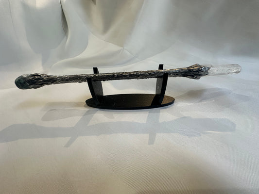 Metamorphosis Wand with Stand - Clear Quartz and African Turquoise #2