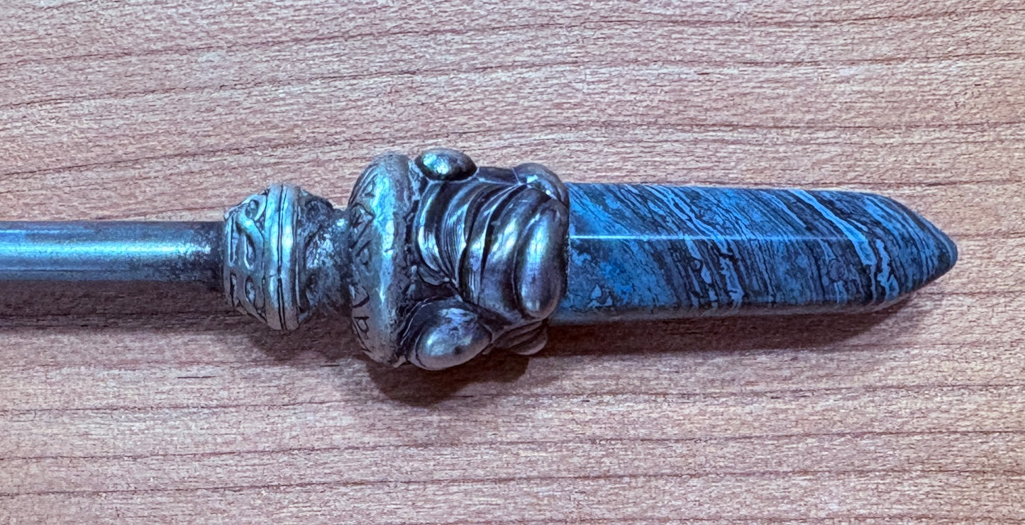 Faery Magic Wand - Titanium Aura / Blue Jasper: Available