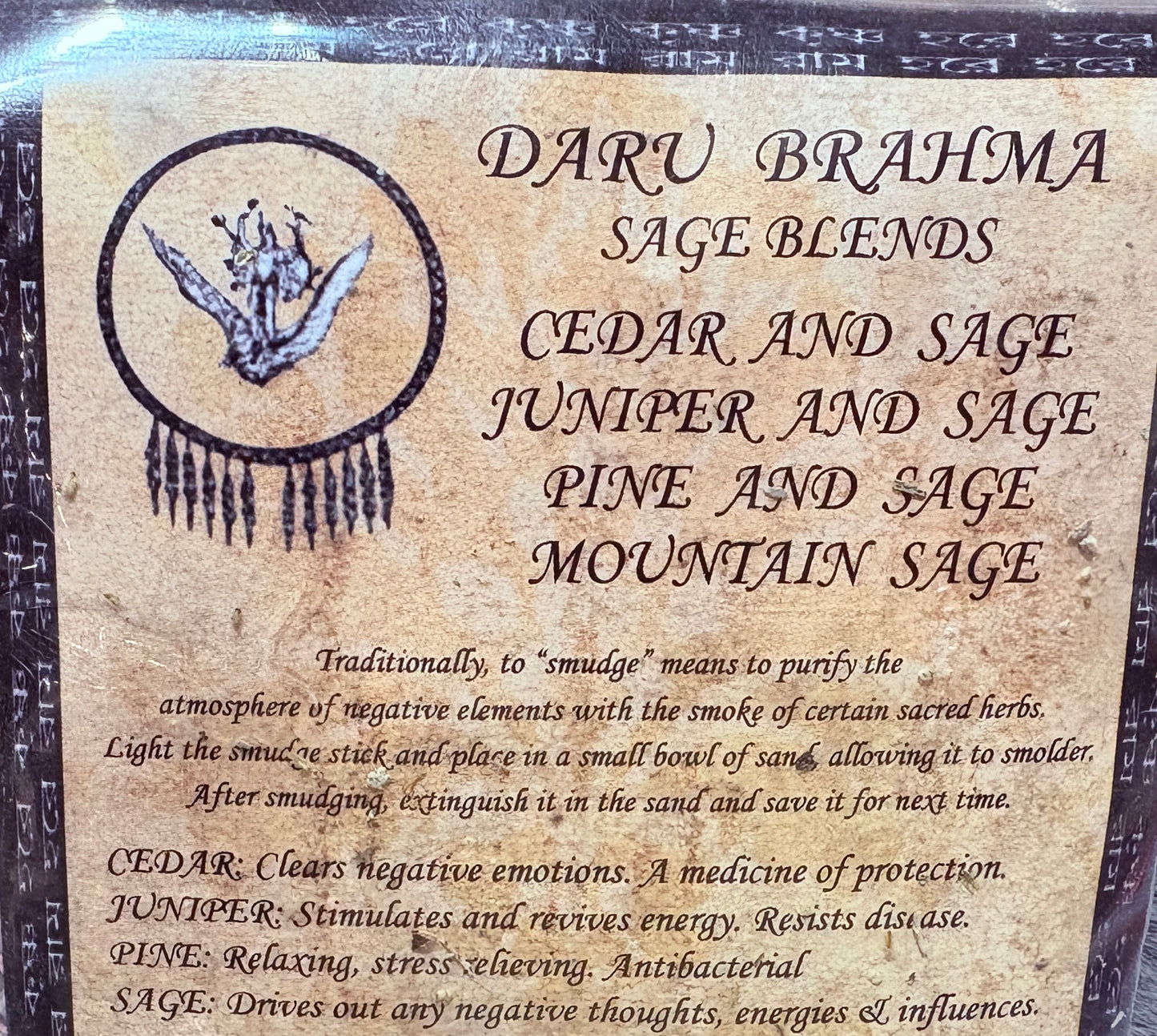 Daru Brahma 4 Sage Blends: Cedar, Juniper, Pine & Mountain Sage