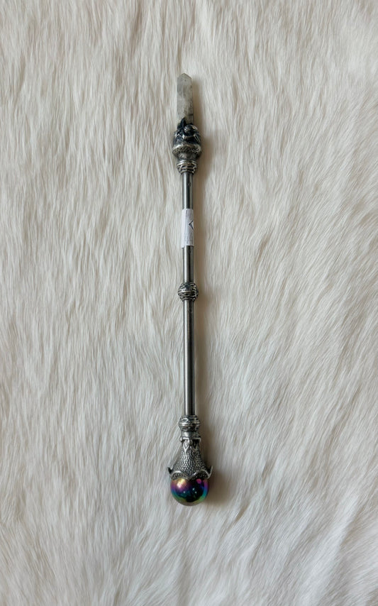 Faery Magic Wand - Tourmaline Quartz / Titanium Aura #20