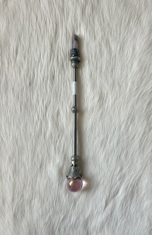 Faery Magic Wand - Chevron Amethyst / Rose Aura #21