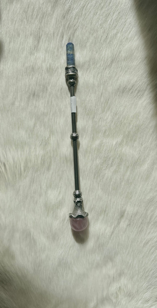 Faery Magic Wand - Lapis / Rose Quartz #11