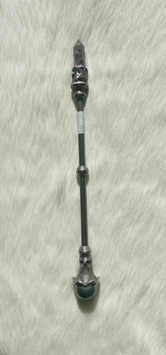 Faery Magic Wand -Chevron Amethyst / Titanium Aura #13