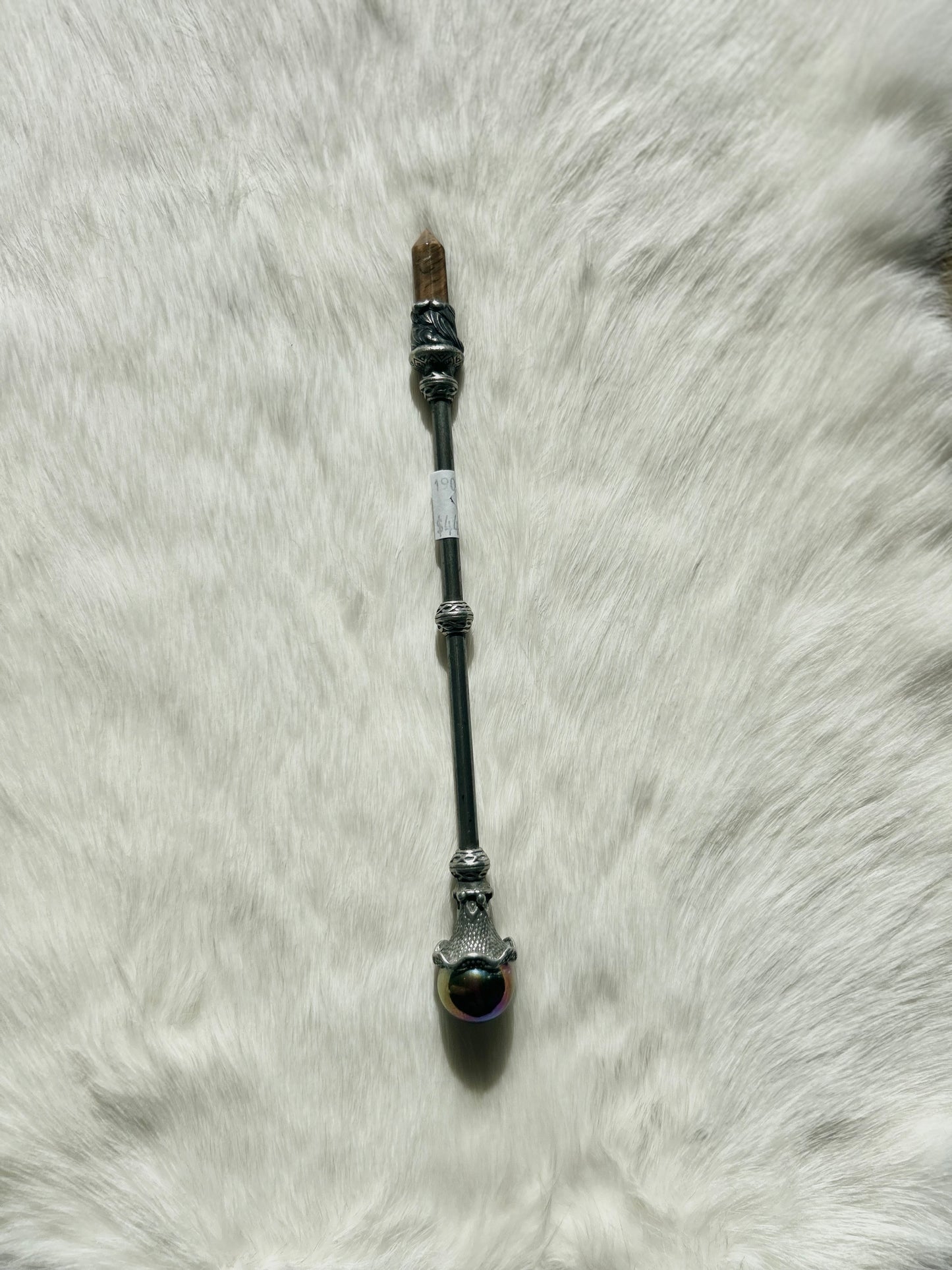 Faery Magic Wand - Tigers eye / Titanium aura #7