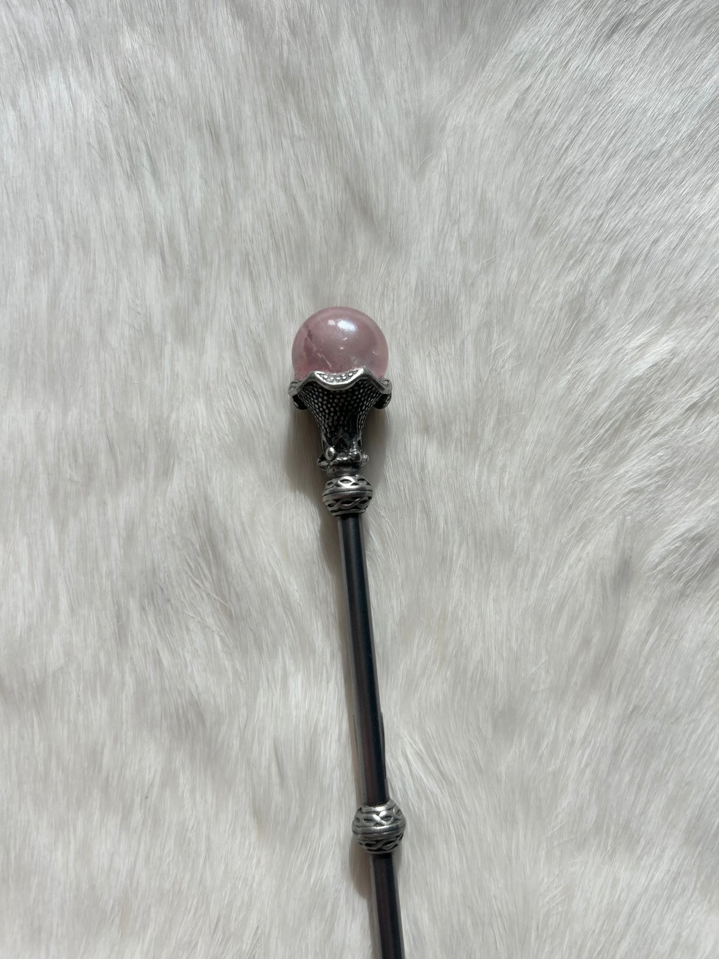Faery Magic Wand - Pink Aura Quartz / Rose Quartz #6: Available