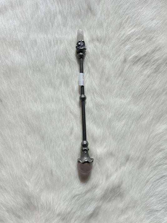Faery Magic Wand Clear Quartz Crystal - Rose Quartz #2