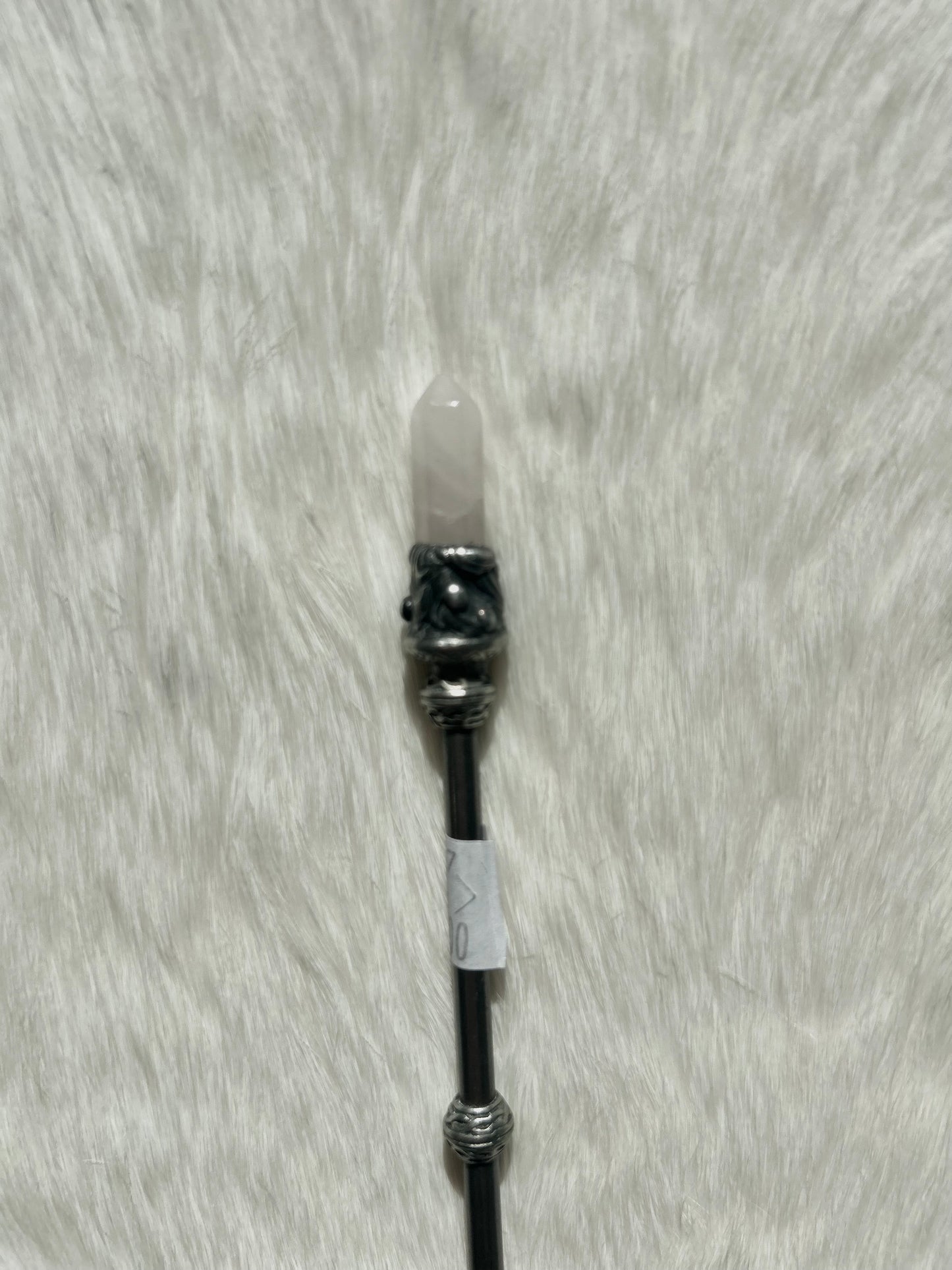 Faery Magic Wand - Rose Quartz / Titanium Aura #37