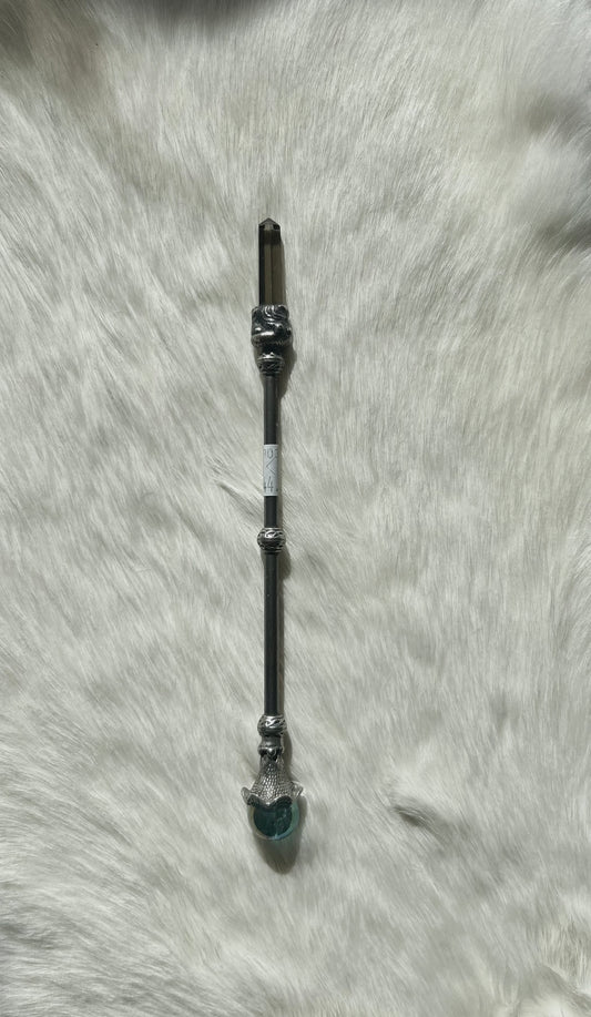 Faery Magic Wand - Smokey Quartz / Aqua Aura #27