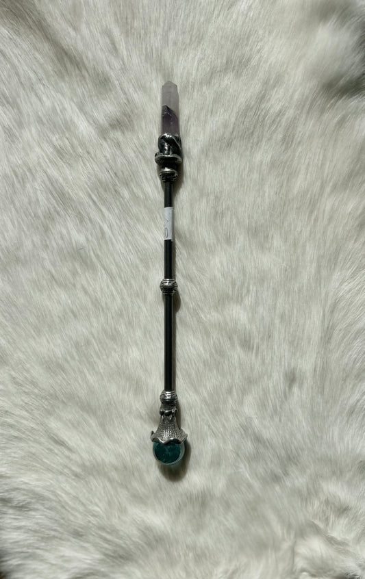 Faery Magic Wand - Chevron Amethyst / Aqua Aura #28