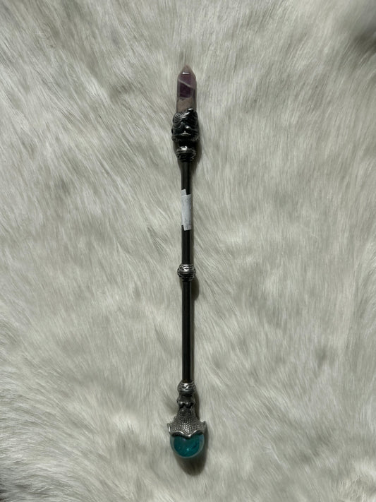 Faery Magic Wand - Chevron Amethyst / Aqua Aura #29