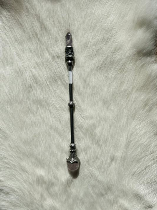 Faery Magic Wand - Chevron Amethyst / Rose Quartz #25