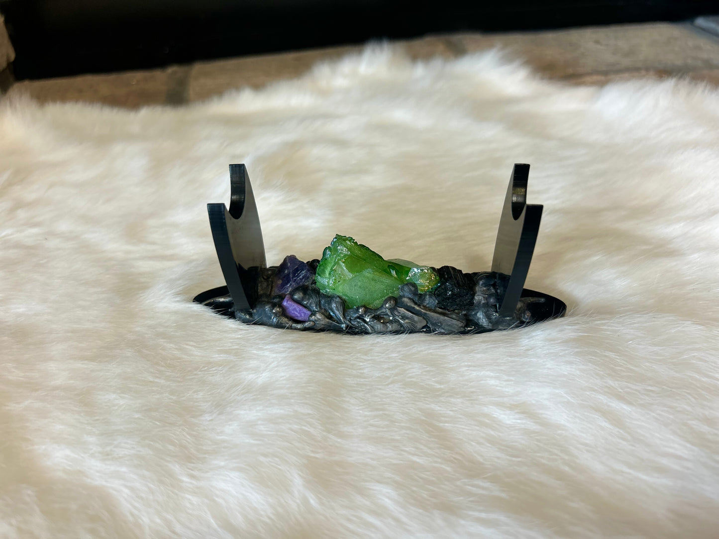 Magical Empowerment Wand with Stand - Labradorite, Smokey Quartz & Green Aventurine # 1