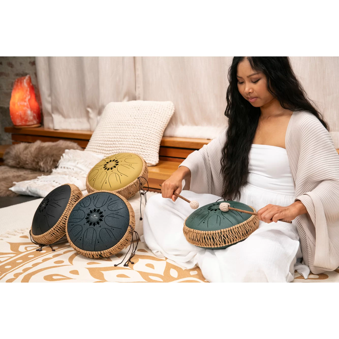 10" Steel Tongue Drum, C minor, 8 Notes, 432 HZ, Navy Blue - Meinl Sonic Energy