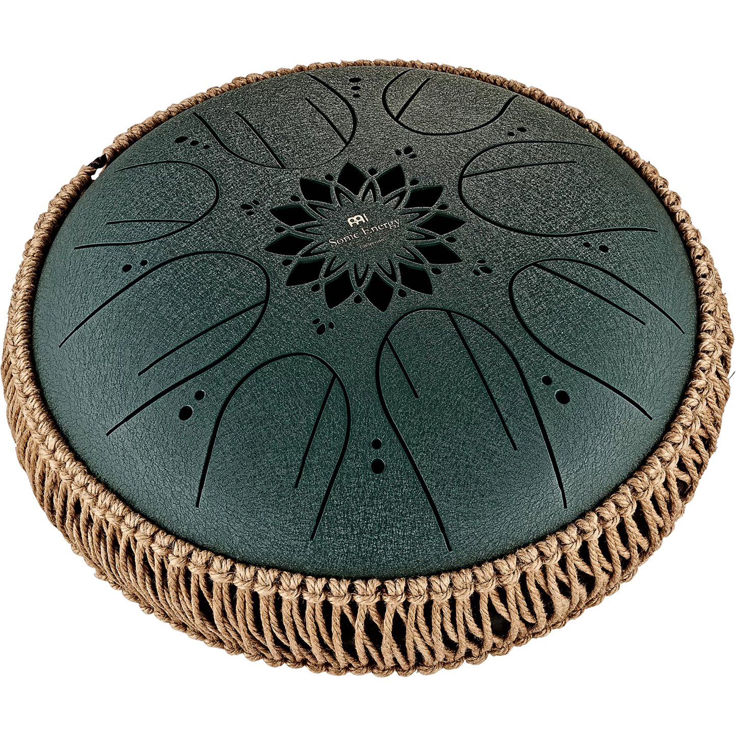 10" Steel Tongue Drum, F# minor, 8 Notes, 432 HZ, Dark Green