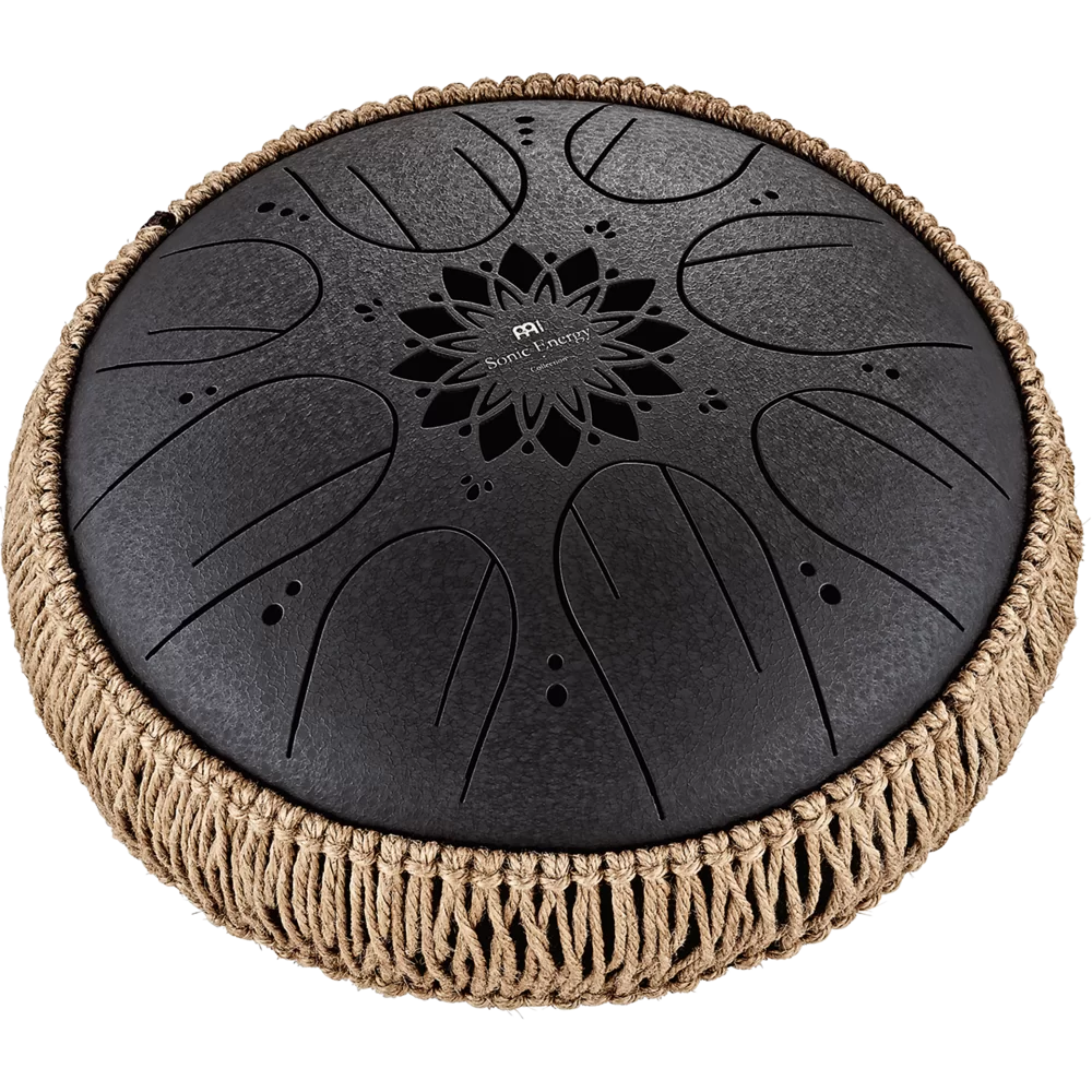 Octave Steel Tongue Drums 10" Medium Octave Steel Tongue Drum, B Minor, 8 Notes, 432 Hz, Black - MOSTD1BK