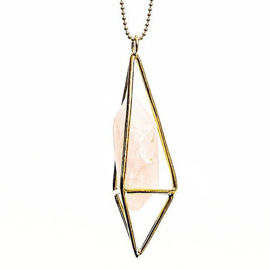 Lumia Pendant - Rose Quartz & necklace