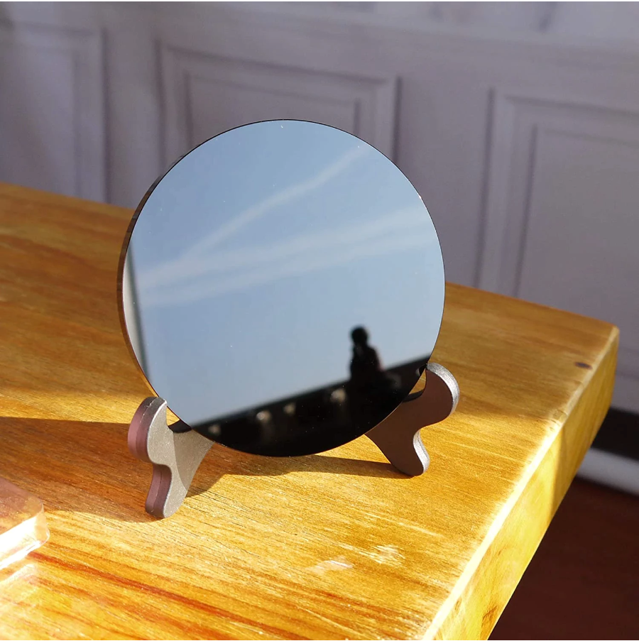 Black Obsidian Scrying Mirror w/stand