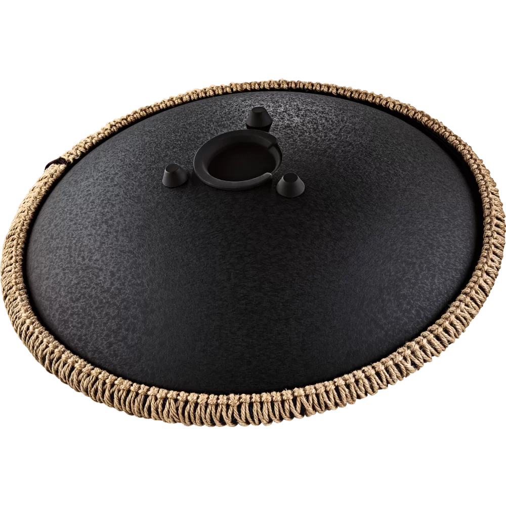 16" Steel tongue drum D cord, Lasered floral design black - Meinl Sonic Energy