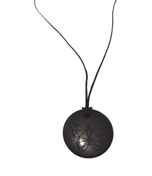 Shungite - Pendant Circle 30mm  -  ''Butterfly''