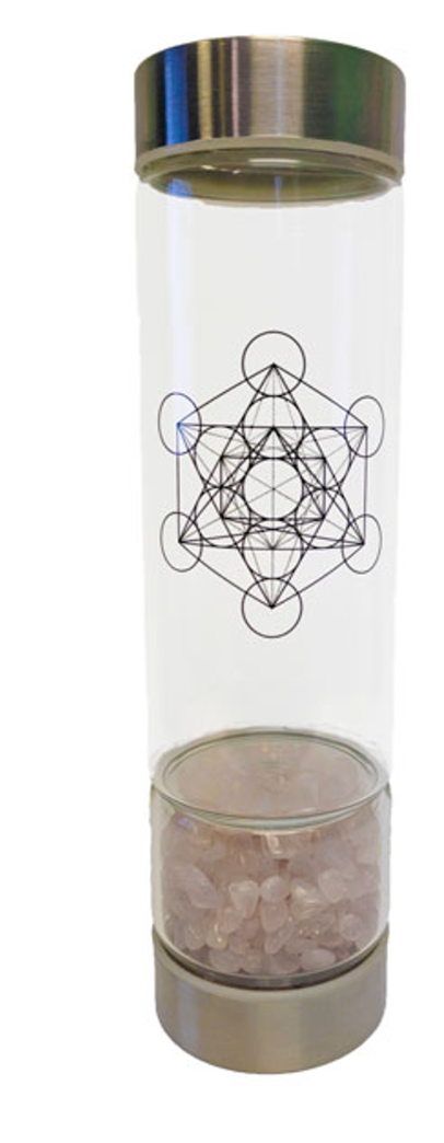 Zenature Water Infused Bottle - Rose Quartz