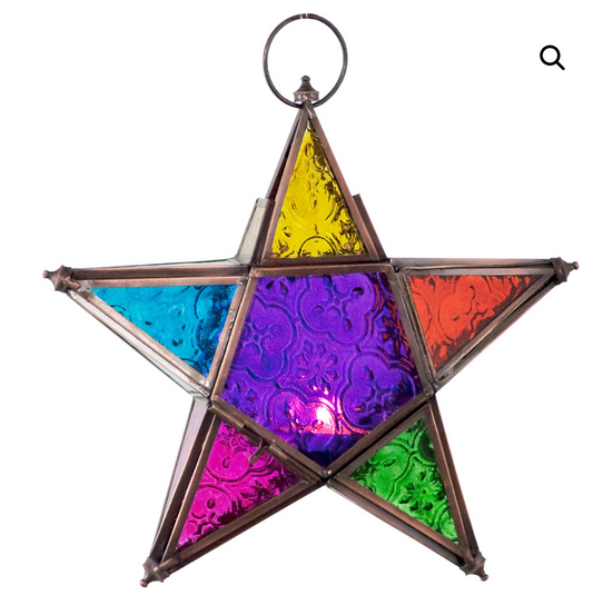 Copper Star Lantern - Mutlicolour 8.5"