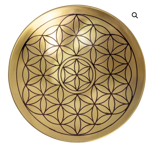Flower of Life - Brass-Engraved Plate 6″
