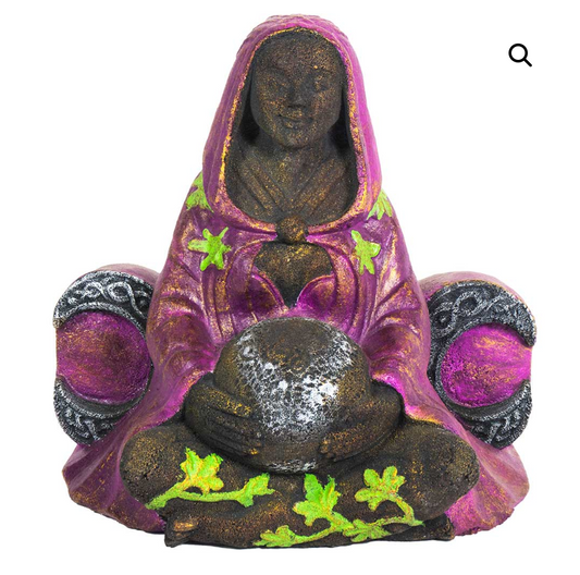 VOLCANIC STONE STATUE TRIPLE MOON GODDESS 10″