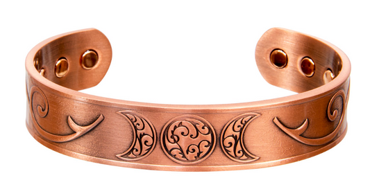 COPPER - TRIPLE MOON - BRACELET - MAGNETIC - ANTIQUE