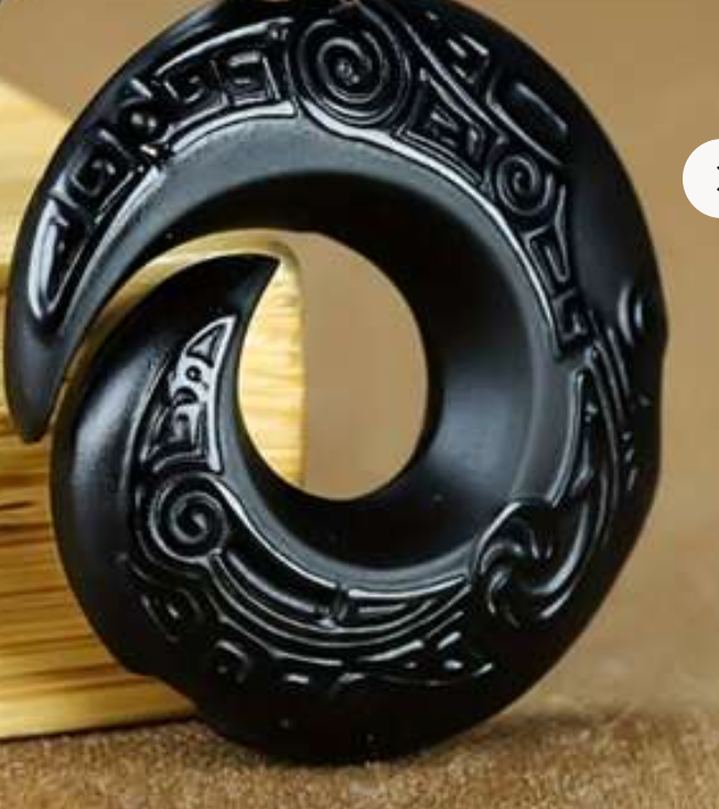 Black Obsidian Koru Necklace