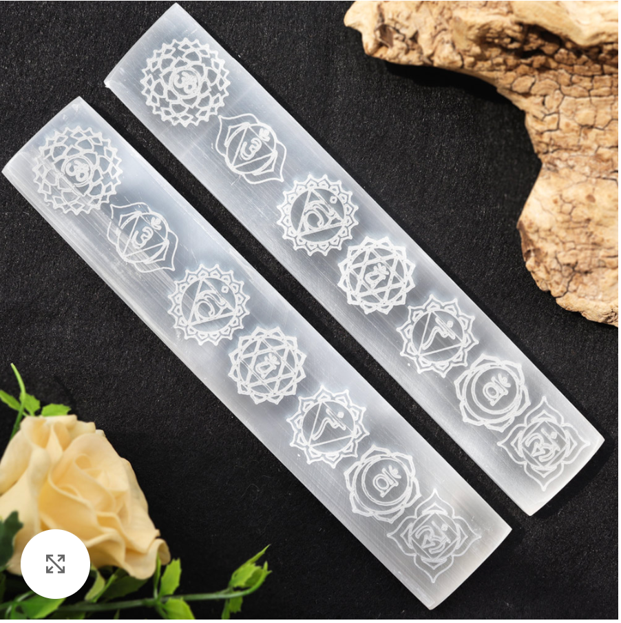 Selenite Charging Chakra Plate - 1.5" x 10"