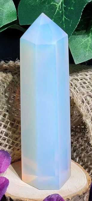 Opalite Polished Faceted Obelisk 3" x 4"H
