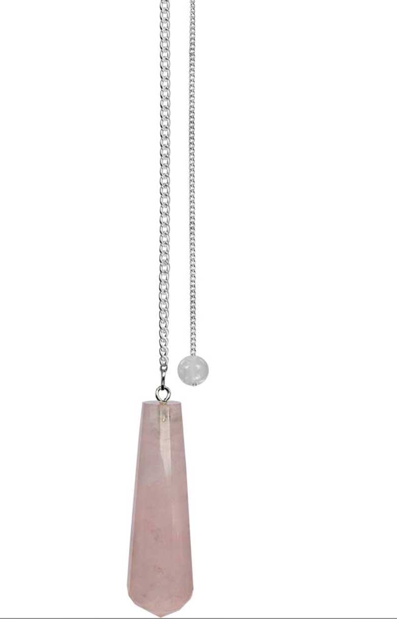 Gemstone Pendulum Faceted Tear Drop - Rose Quartz