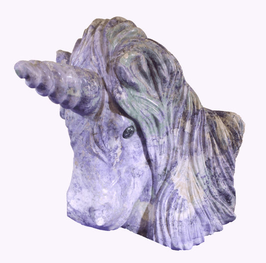 Serpentine fluorite Carved Unicorn