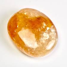 Amber Calcite Palm Stone