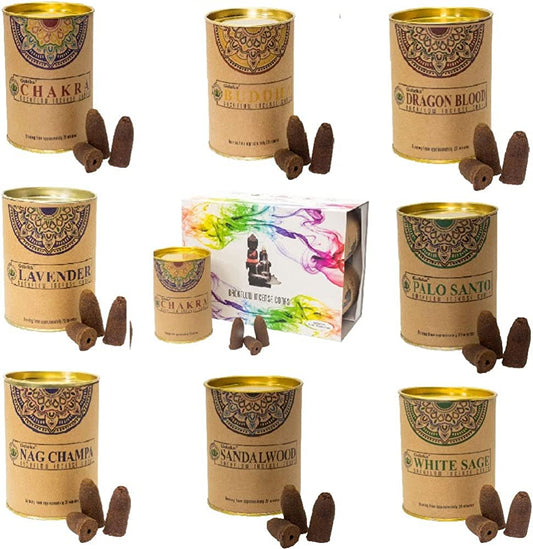 Incense-Goloka - Backflow Cones - Chakra - Tin