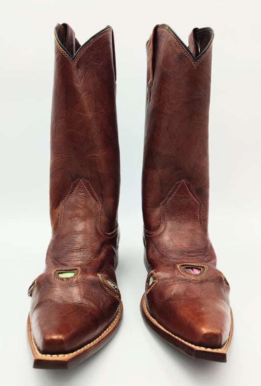 Crystal Cowboy Boots, Women's Size 10 (12.5 inches Heel to ToeTip)