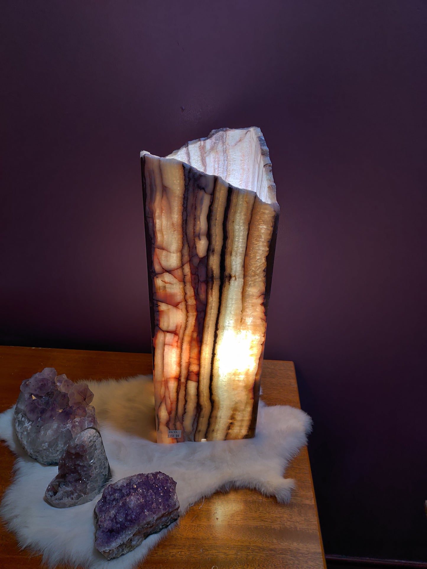 Onyx Rectangular Lamp with Rough Edge - Large