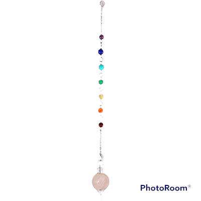 Pendulum – Sephoroton Chakras – ROSE QUARTZ – 10″L