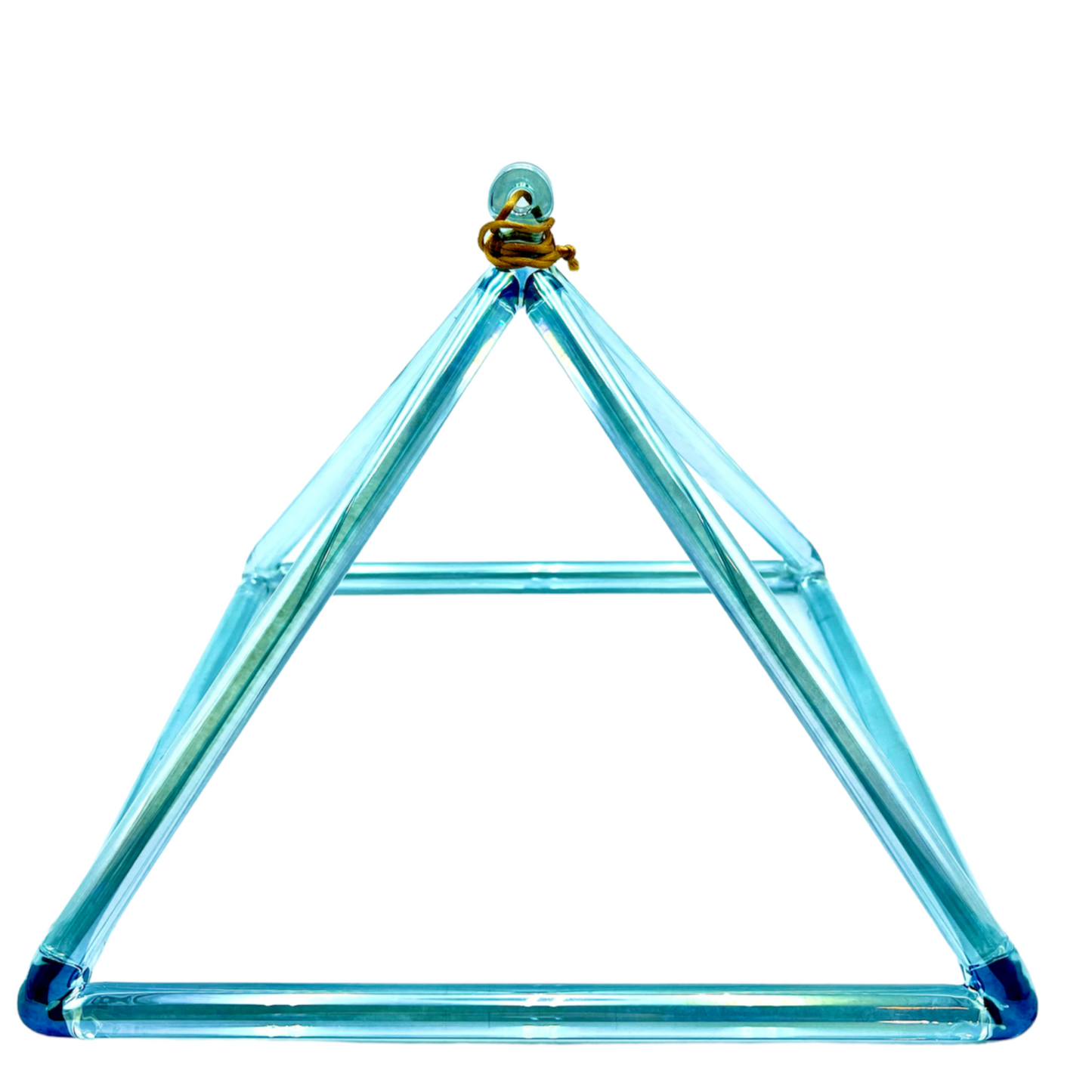 12" A# +35 Aqua Aura Gold Alchemy Crystal Pyramid