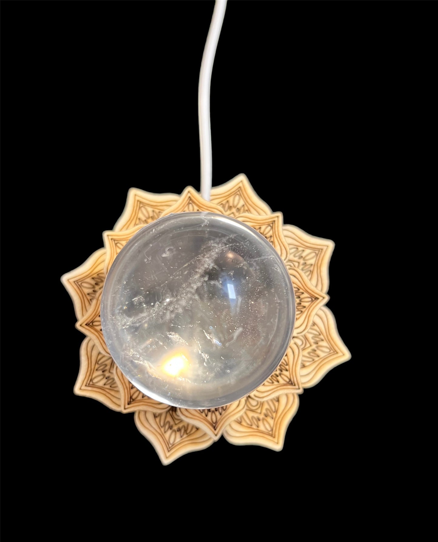 LED Lotus Wooden Light Stand